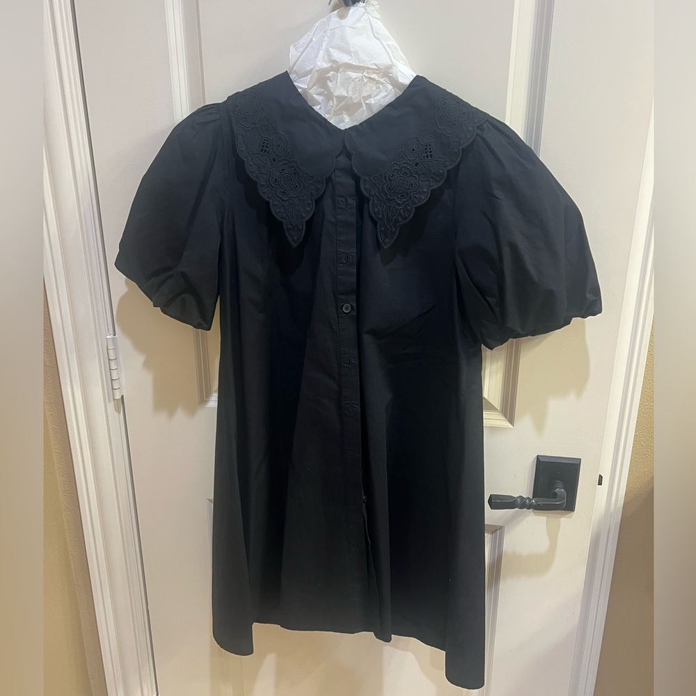 Elegant Black Puff Sleeve Dress